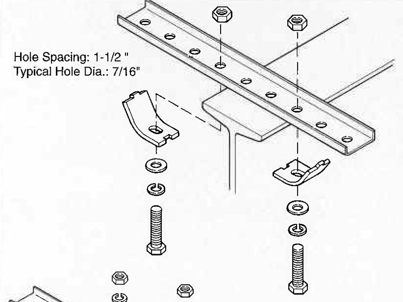 [B-100-TMC-U] MOUNTING CLAMP FOR I-BEAMS (D-O-W 90A 8-Bar)
